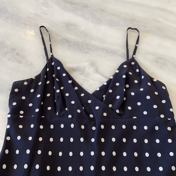 INC petites black with white polka dot midi dress - Picture 4 of 7